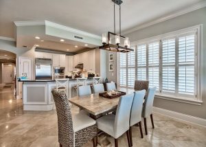 The kitchen and dining area at Adagio A401.