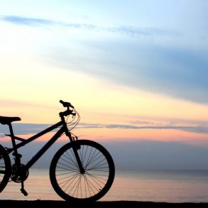 Silhouette of a Bike on the Beach