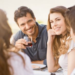 Picture of couples easting out