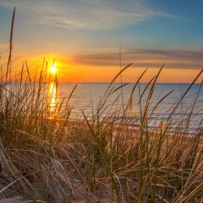sunset over one of 30A's Coastal Dune Lakes