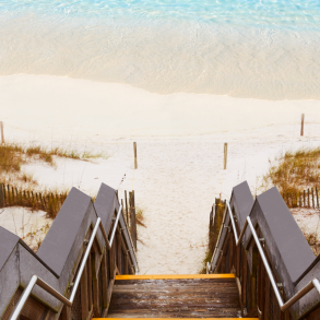 Stairs leading to the blue water beaches of Destin and 30A