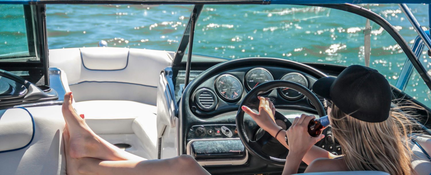 Boat with female driving