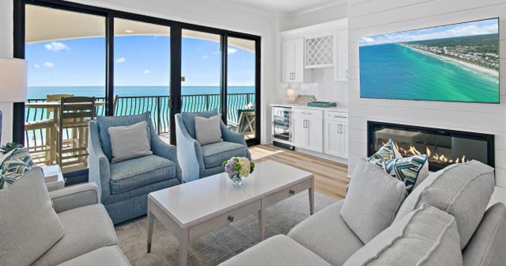 gulf-front vacation rental condo interior