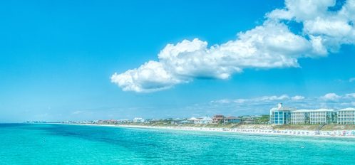 Aerial View off of the Coast of Santa Rosa Beach, FL.