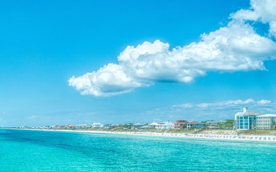 Aerial View off of the Coast of Santa Rosa Beach, FL.