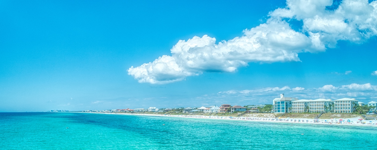 Aerial View off of the Coast of Santa Rosa Beach, FL.