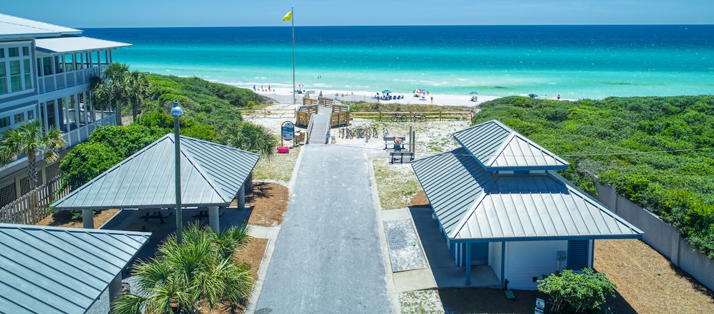 An image of blue mountain beach